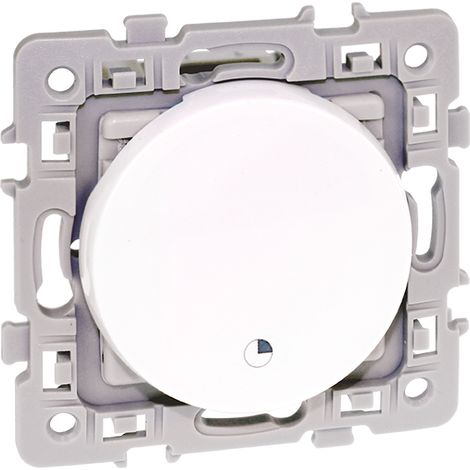 Eur Ohm – Interrupteur temporisé blanc 2 fils – Temporisation réglable 25s à 10min – Compatible LED 230V jusqu'à 400VA – Installation facile sans neutre