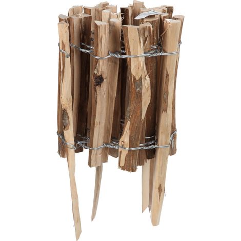 Beetbegrenzung Haselnuss Rollzaun, L:200cm, H: 28/45cm