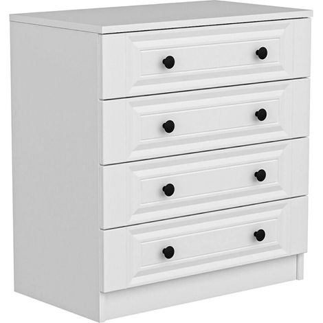 Cómoda Gardo, 7 cajones, Apertura y cierre deslizantes, 72x42x77h cm Blanco