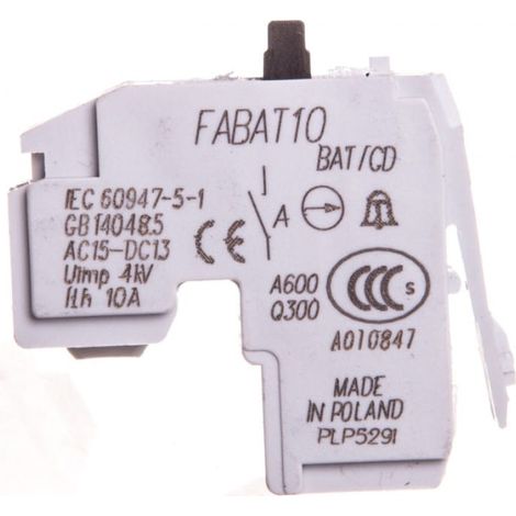 Contatto di allarme 1Z per l'intervento del dispositivo di sgancio di sovracorrente /per interruttori automatici FD, FE, FG/ FABAT10 430818