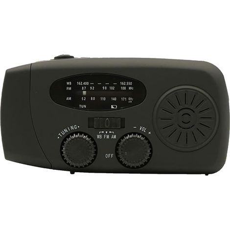 Generisches Solarradio, Wetterradio mit Handkurbel, tragbares Warnradio – über USB aufladbares Solarradio, LED-Taschenlampe, AM/FM-Radio für Survival-Camping
