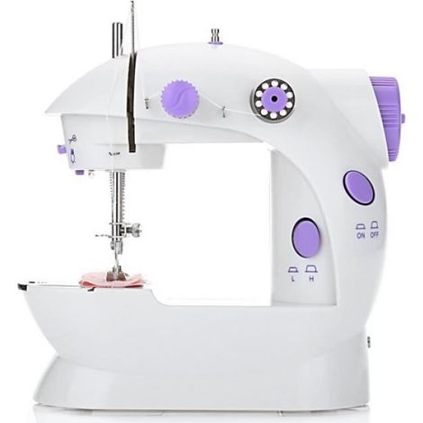 Mini Machine À Coudre Électrique Portable - - Double Fil et Double Vitesse - Prise UE - Blanc et Violet (1/4)
