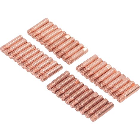 40 hitzebeständige Kupfer-Schweißbrenner-Kontaktspitzen, 15AK-Spitzen 0,6 mm bis 1,0 mm, 40er-Packung (1/5)