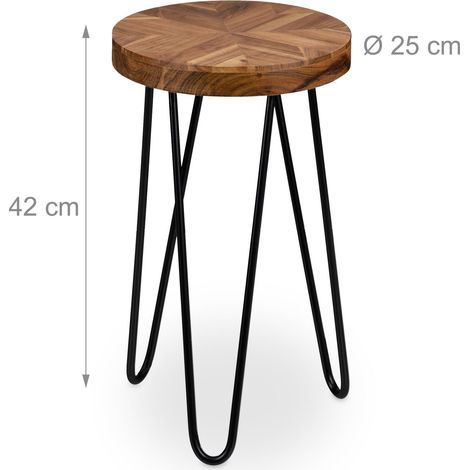 Porte-plantes décoratif pratique vintage salon véranda 60 x 30 x 30 cm en bois acacia (1/3)
