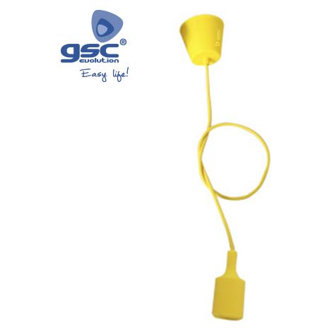 Silikonlampenfassung E27 Textilkabel 1M - Gelb GSC 000702186