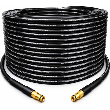 Tuyau de rechange pour nettoyeur haute pression 15 m, 18 MPa (2610 psi), max.60 ℃, tuyau d'extension Kärcher, tuyau de lavage à jet électrique pour Karcher K Series K2 K3 K4 K5 K6 K7, connecteur (1/5)