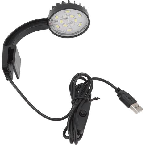 Lampe LED pour aquarium 5W, clip multifonction, spectre complet, haute luminosité et économe en énergie, couleur noire. (1/5)