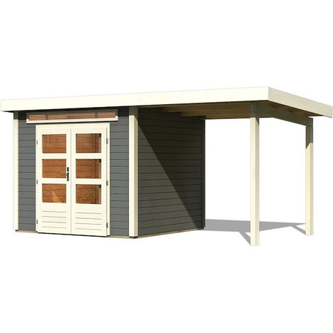 GH Kandern 3 tgrau 244x244x230 Anbaudach 300cm