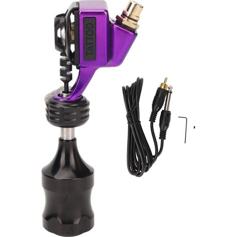Machine à tatouer électronique avec connecteur RCA et cartouches, stylo motorisé pour salon couleur violet. (1/5)