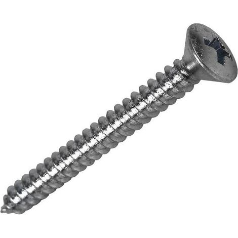 Scatola da 35 unità di viti autofilettanti per lamiera con testa piatta in zinco 2,9x16mm Fadix