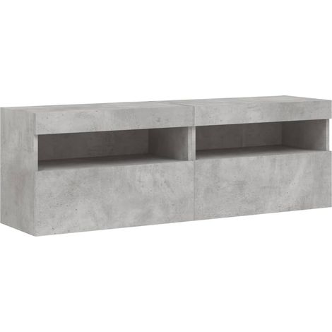 Mobili TV a parete scaffale per televisione multimediale credenza televisione sala da pranzo soggiorno camera da letto e luci a LED 2 pezzi 60 x 30 x 40 cm grigio 020029131