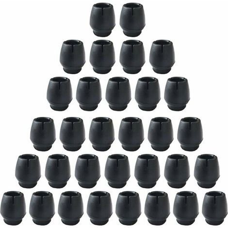 Silicone table chaises antidérapantes jambes, Tone résistant à l'usure tabouret anti - dérapant housse de protection, 32pcs chaise cap, protection chaise jambe pour ronde meubles jambes noir (12 - 16m (1/5)