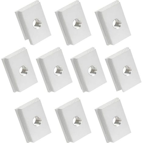 Écrous à Fente Coulissante M8 En Forme De T, En Alliage D'aluminium Galvanisé Pour Scies De Table Et Bancs De Travail du Bois, 10 Pièces(Argenté) (1/5)