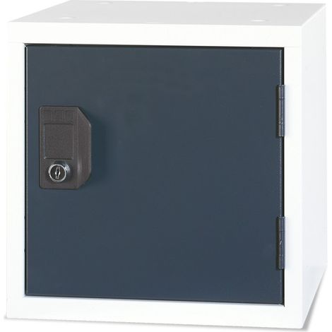 STIER Schließfachwürfel 305 x 305 x 305 mm lichtgrau anthrazitgrau stapelbar (1/3)