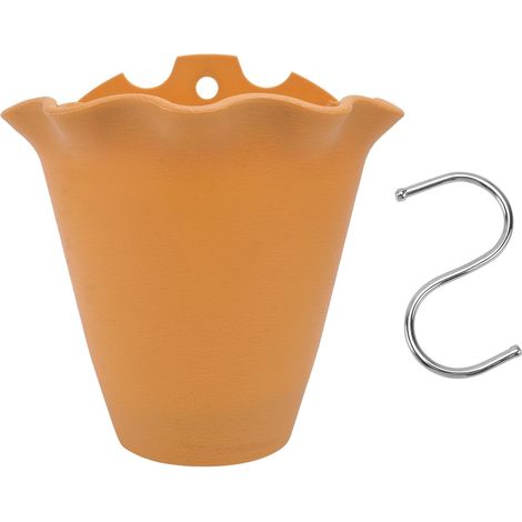 Jardinière murale suspendue HOMSFOU en plastique orange, fonctionnelle et sûre pour balcon jardin (1/5)