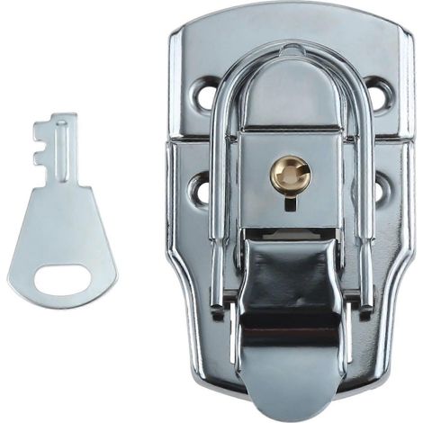 Loquet métallique pour armoire avec clé, verrou à bascule réglable pour boîte à outils, fermeture de porte sécurisée 76 x 45 mm (1/5)