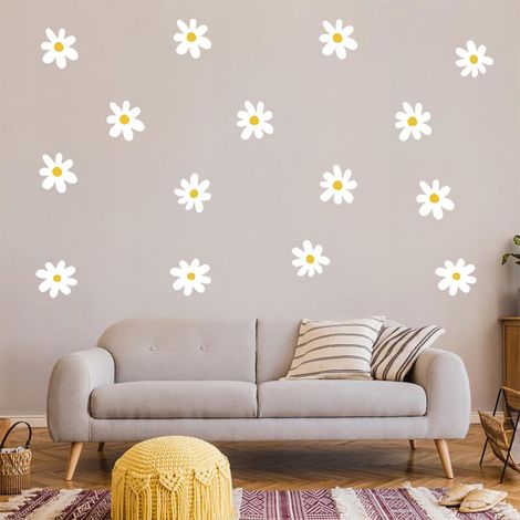 Ahlsen Un conjunto de lindos adhesivos de pared de flores pequeñas para sala de estar, dormitorio, oficina, decoración de paredes. (1/5)