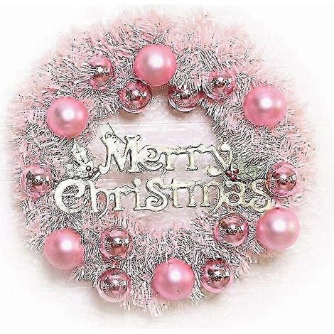 Couronne de Noël artificielle de 30 cm pour porte ou mur, avec boules de Noël. Décoration de Noël. (1/5)
