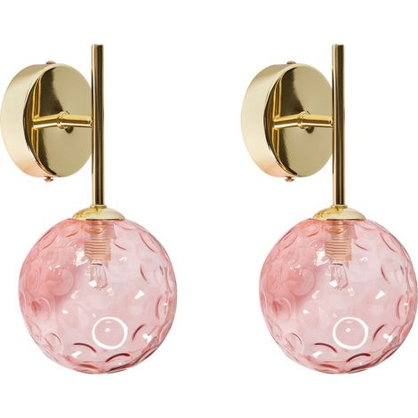 Wandlampe 2er Set ANADYR Glas Rosa