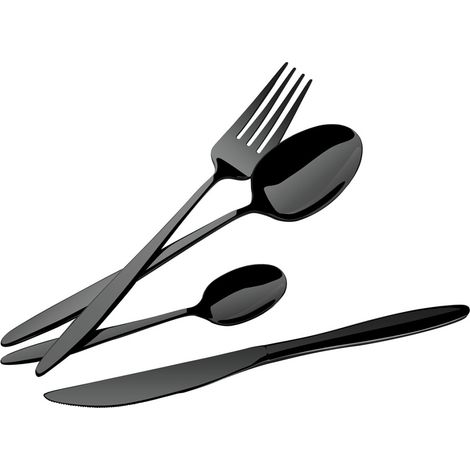 Cubiertos Berlinger Haus BH-3063, 24 piezas, negro brillante. (1/2)