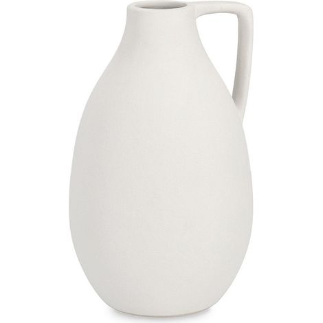 Vaso moderno per piante in porcellana bianco sabbiato Ø14x24cm Freyr