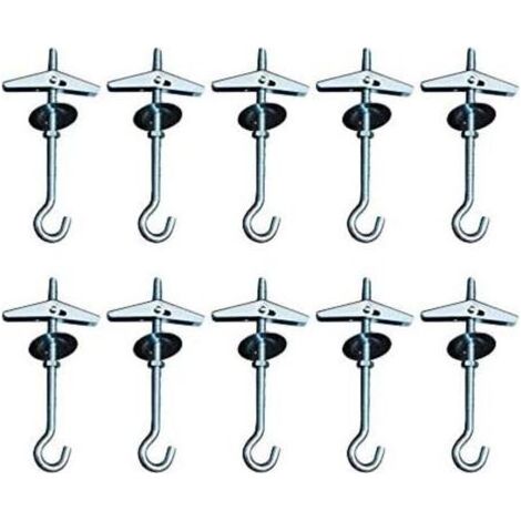 crochets de plafond robustes de grande taille (cm), crochets de suspension avec fermeture à bascule, crochets à ailettes, pour montage au plafond, pour suspendre les plantes et pour montage mural, cro (1/4)