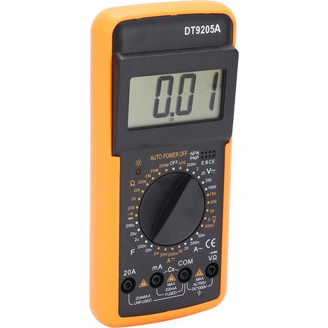 Multimètre numérique DT9205A appareil de mesure électrique polyvalent testeur courant tension résistance précis robuste pour contrôle installation (1/5)