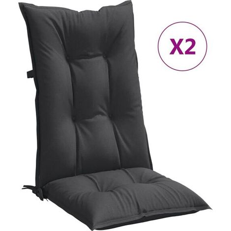 Ensemble de deux coussins pour chaise à dossier haut, gris anthracite mélangé (1/5)