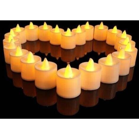 [JAMAIS UTILISÉ] Lot de 24pcs Bougies LED à Piles sans Flamme, Réaliste et Bright, LED Lumières de Thé - Fausses Bougies électriques pour Votive Table Party Anniversaire Mariage Décoration Noël Jaune (1/4)