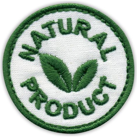 Patchion Naturprodukt – Baumwollhintergrund und -garn – zum Aufbügeln/Heißsiegeln – gestickter Aufnäher/Abzeichen/Emblem