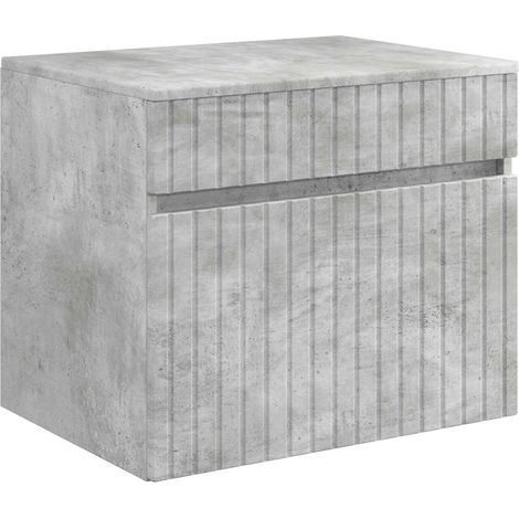 Mueble de baño montado en la pared Gris Hormigón vidaXL