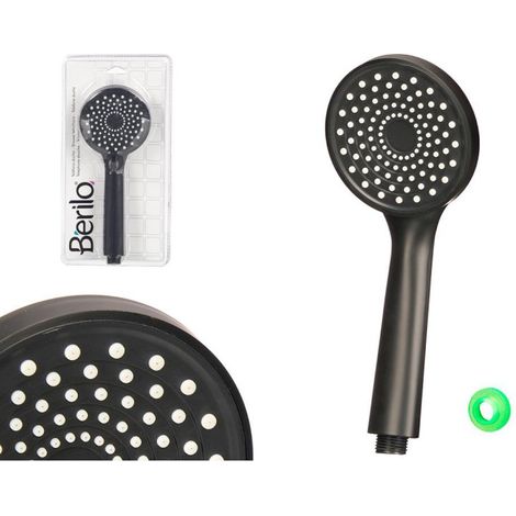BERILO mango ducha negro y blanco , Mango de ducha negro y blanco, una alcachofa de ducha de diseño moderno que combina funcionalidad y estilo para mejorar tu experiencia diaria. (1/3)