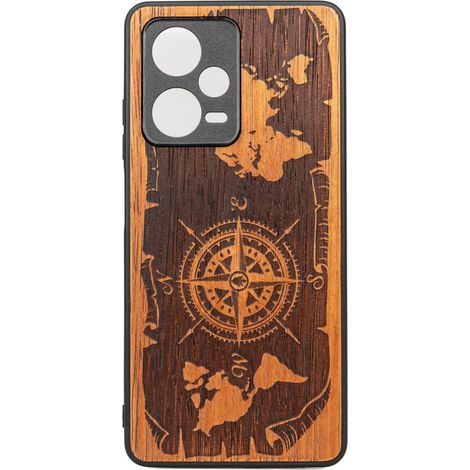 Bewood Redmi Note 12 Pro Plus 5G Custodia in legno WIND ROSE MERBAU (1/2)