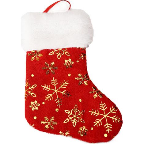 Chaussette De Noël Mini - En Feutre Avec Motif Flocon Étoile Brillant - Pour Décoration De Sapin Ou Cheminée - Lot De 12 Ou 24 Pièces (1/5)