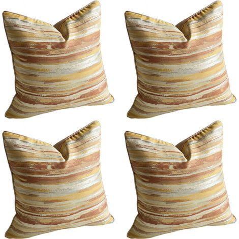 Lot de 4 housses de coussin décoratives style rustique bohème pour salon, canapé, lit, décoration intérieure, jaune, 50,8 x 30,5 cm / 20 x 12 pouces (1/5)