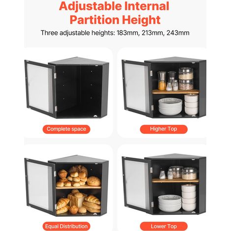 Boîte à Pain d'Angle pour Comptoir de Cuisine 2 Niveaux (1/5)