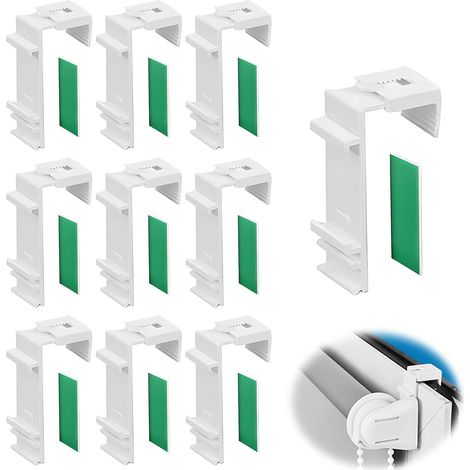 10 Pièces Supports de Serrage Longs pour Store Double, Fixation Store sans Percage Fenetre Fixe Compatible avec Klemmfix pour la Suspension à la fenêtre Stores Enrouleur Duo Stores Vénitiens