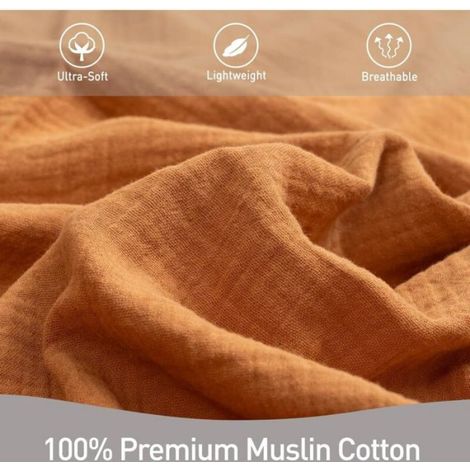 Couverture D'emmaillotage - Mousseline De Coton Biologique - 100 X 100 Cm - Pour Nouveau-Né - Lot De 3 (1/4)