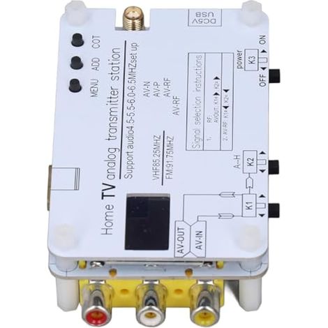 Émetteur TV analogique, émetteur de signal AV, convertisseur HD vers AV 1080P, fréquence VHF/UHF réglable, émetteur audio vidéo pour multimédia (1/5)