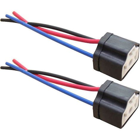 2 faisceaux de câblage céramique H4 9003 pour ampoule de phare de voiture avec douille à 3 trous - AquaForge (1/5)