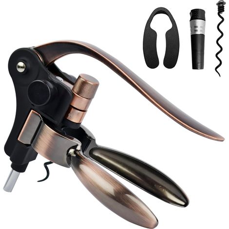 Ouvre-bouteille - Coffret complet d'ouvre-bouteilles à vin - Ouvre-bouteille à levier - Ouvre-bouteille manuel en alliage de zinc - Avec coupe-capsule en aluminium-AquaForge