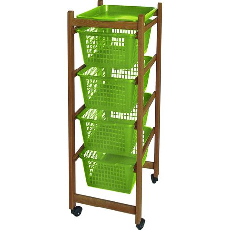 CARRELLO IN LEGNO CILIEGIO cm. 37x30x78 h