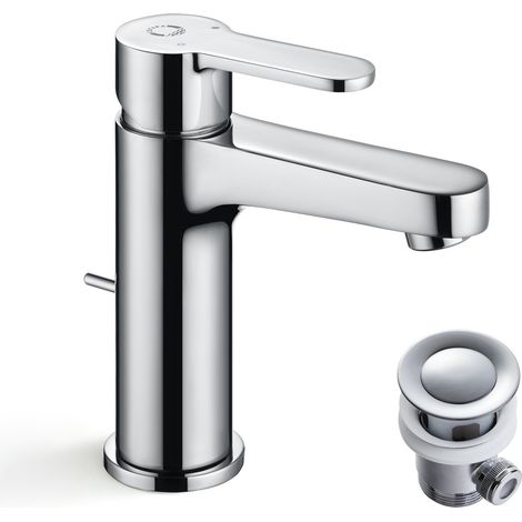 CECIPA Wasserhahn Bad mit Zugstangen, Badarmatur Waschtischarmatur Waschbecken Armature Höhe 112 MM, Chrom (1/5)