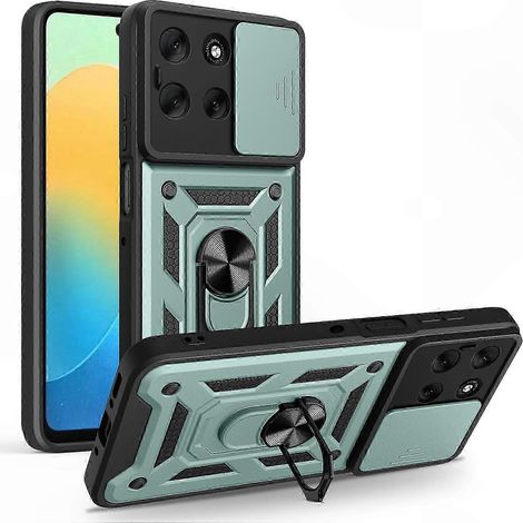 Kamerahülle für Moto G56 5G, Hybrid-Schutz aus PC und TPU, Grün, verstellbarer Klappständer mit integriertem Ständer (1/5)