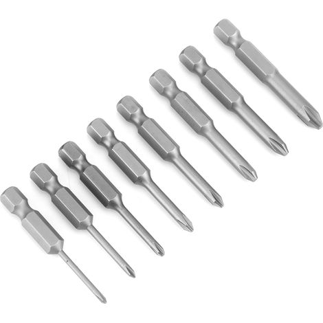 8-teiliges S1/4-Schraubendreher-Bit-Set mit Kreuzschlitz und Magnetverschluss, 50 mm (1/5)
