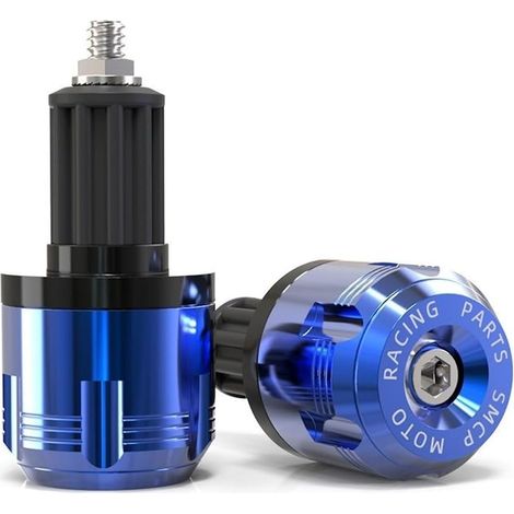 Tapones de manillar de motocicleta de aluminio mecanizado CNC para puños rectos huecos de 17-20 mm de diámetro, compatibles con CB190R (azul).