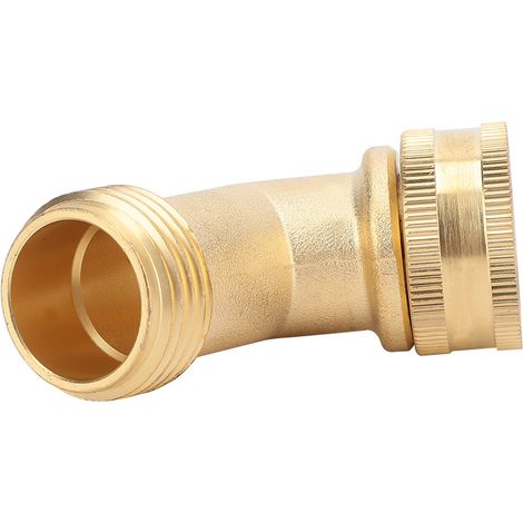 Raccord coudé en laiton 3/4" avec robinet à bille et joint pour tuyau d'arrosage (1/4)