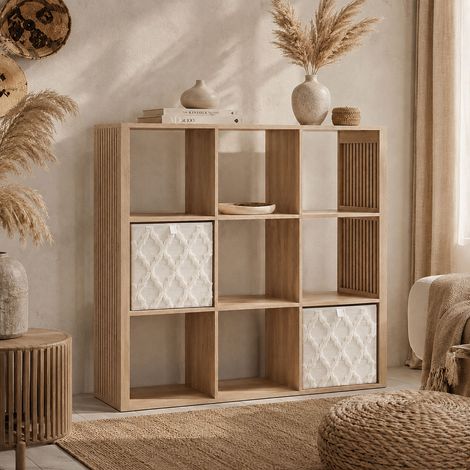 Rangement Modulable - HOME DECO FACTORY - Klaus - 9 Cases - Marron (1/5)