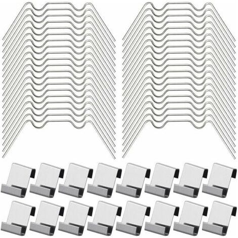 100Pcs Clips de Vitrage pour Serre Inclure 50Type W Serre Pinces en Acier Inoxydable et 50 Clips de Type Z pour Vitre de Serre,