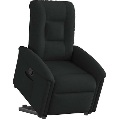 Chaise longue en tissu noir – Canapé relax moderne avec dossier réglable, idéal pour salon, chambre ou espace détente (1/5)